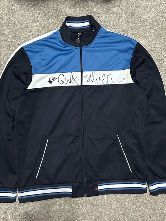 Quiksilver Other - 2000s Quiksilver Blue Zip Up Track Jacket Mens Medium Y2K